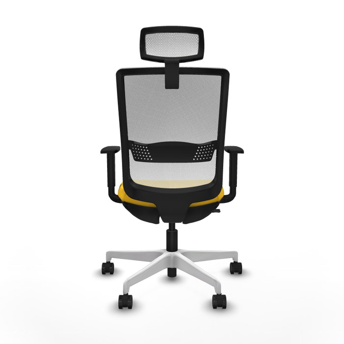 PIQUERAS Y CRESPO Silla de oficina Haches con mecanismo Sincro/Traslack Amarillo y Blanco