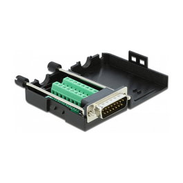 DeLOCK Adaptador D-Sub15 a bloque de terminales con carcasa 66566