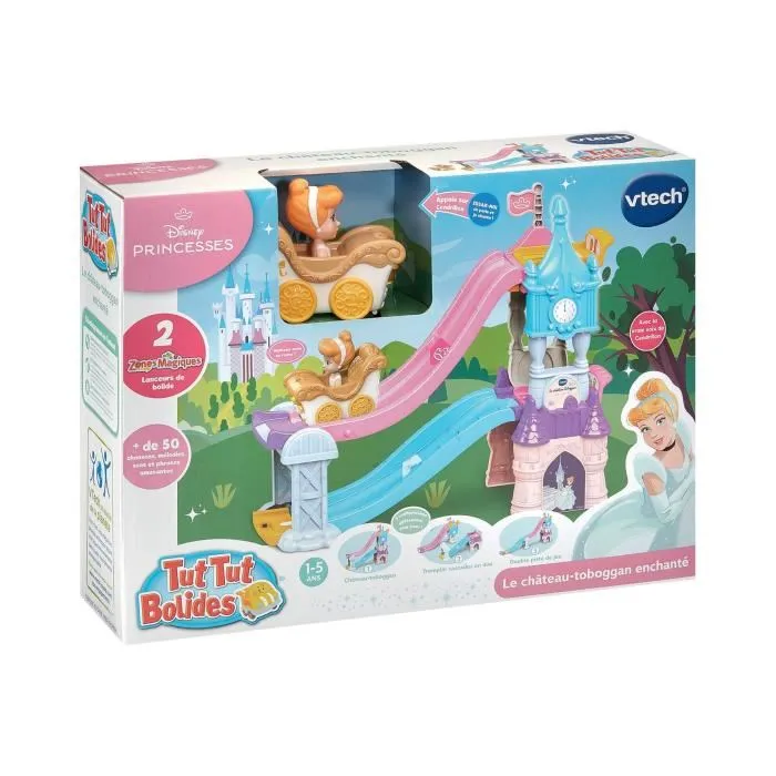 Vtech Coche de Princesas de Disney - Castillo Tobogán Encantado con Carro de Bodas Encantada de Cenicienta (+ VTE3417765706059) - Idioma Francés