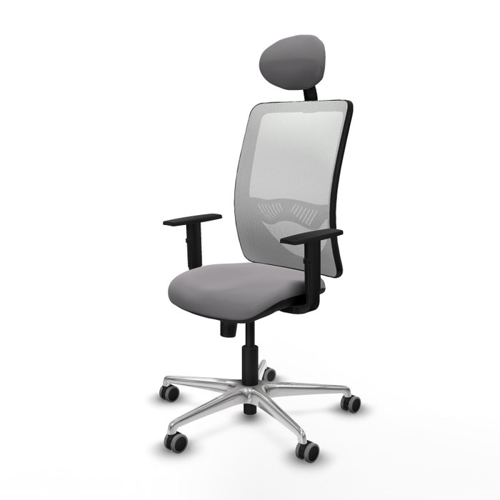 PIQUERAS Y CRESPO Silla de oficina Zulema con mecanismo Sincro, Gris y Blanco PIQUERAS Y CRESPO Silla de oficina Zulema con mecanismo Sincro, Gris y Blanco