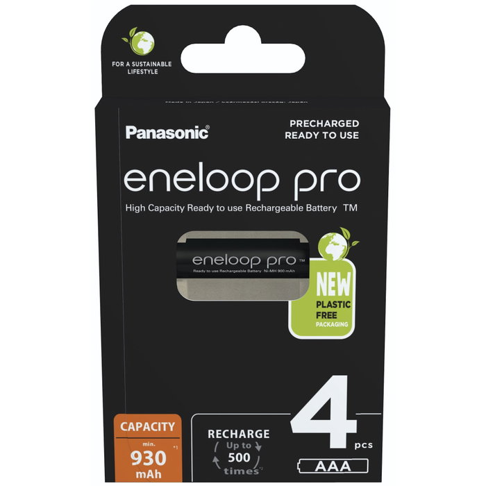 Panasonic Eneloop Pro Micro 930mAh AAA Ni-MH BK-4HCDE/4BE (Pack de 4) Panasonic Eneloop Pro Micro 930mAh AAA Ni-MH BK-4HCDE/4BE (Pack de 4)