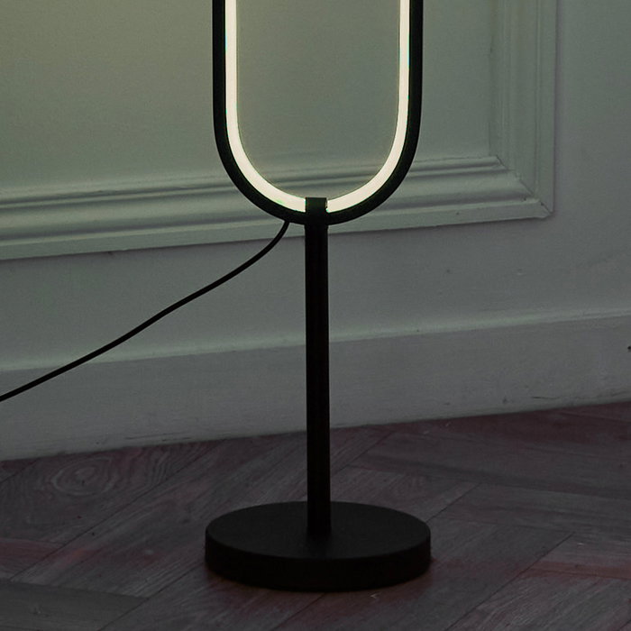 Home Deco Factory Lámpara Pie LED Oval 115 cm - 150 LEDs Luz Blanca, Cable USB, Estilo Contemporáneo