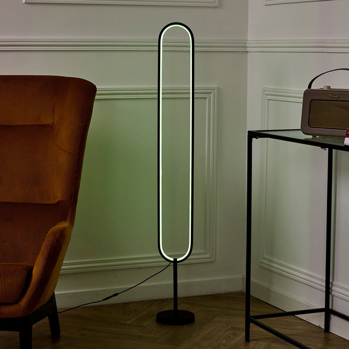 Home Deco Factory Lámpara Pie LED Oval 115 cm - 150 LEDs Luz Blanca, Cable USB, Estilo Contemporáneo