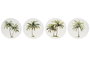 DKD Home Decor Salvamantel Tropical Dolomita Corcho Verde Blanco 20 x 0,7 x 20 cm (12 Unidades)