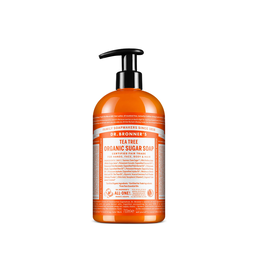 Dr Bronner's Jabón de Azúcar Árbol del Té, Limpiador Multiusos Corporal y Facial, 710 mL