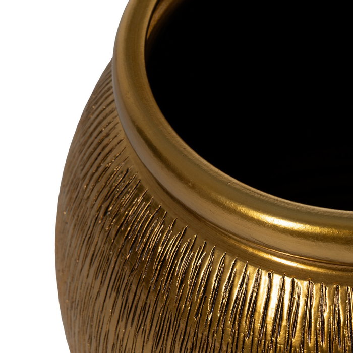 Macetero Oro Cerámica Decoración 29 X 29 X 30 cm