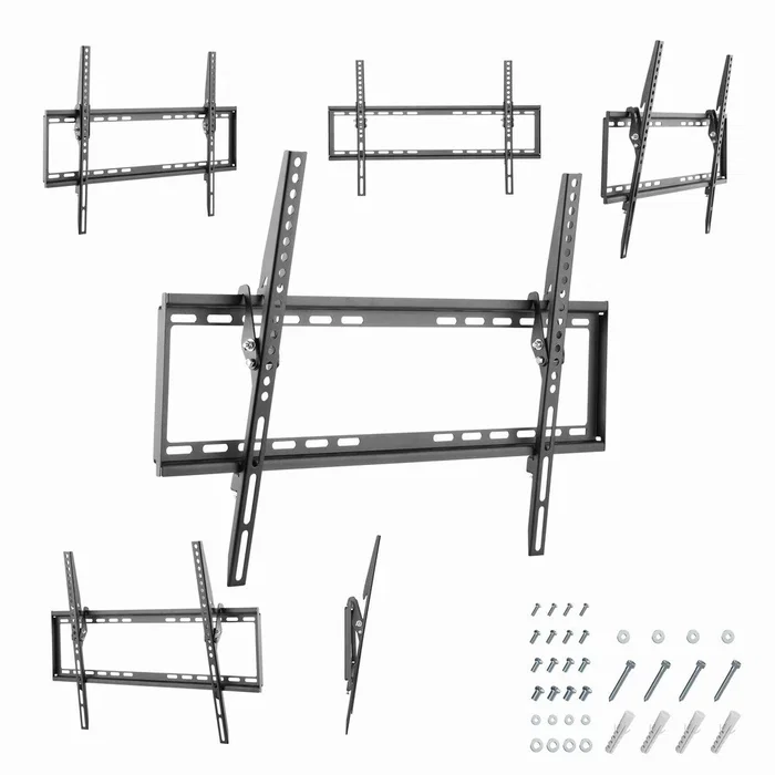 Gembird WM-70T-03 Soporte para TV de pared, Acero, Inclinación 8°, para TVs de 37 a 70 Pulgadas (94 a 178 cm), Negro, Compatible VESA hasta 600x400 mm