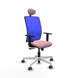 PIQUERAS Y CRESPO Silla de oficina Motilla con mecanismo Sincro Rosa y Azul