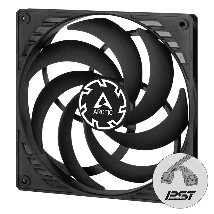 Arctic P14 Slim PWM PST - Ventilador para Carcasa del PC 140mm, 150-1800 RPM, 88.35 m³/h, 0.3 Sonio, Negro
