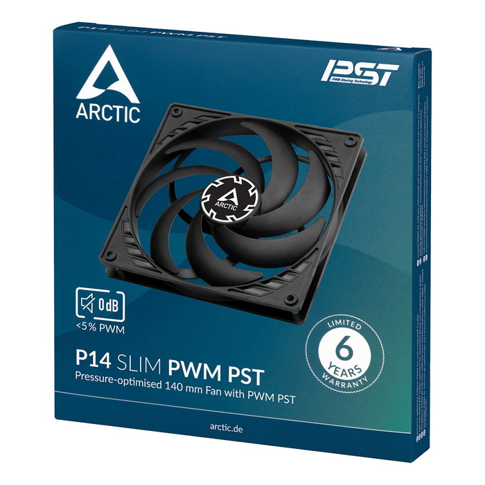 Arctic P14 Slim PWM PST Ventilador 140mm Negro