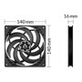 Arctic P14 Slim PWM PST Ventilador 140mm Negro