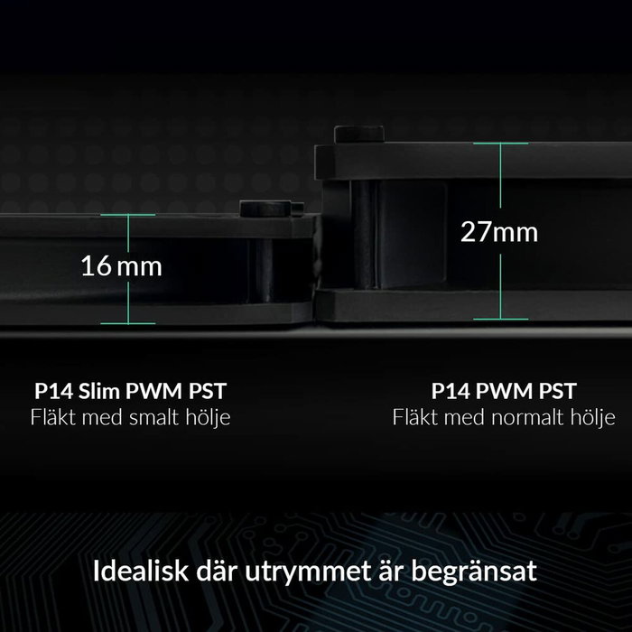 Arctic P14 Slim PWM PST Ventilador 140mm Negro