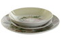 DKD Home Decor Juego de vajilla Ivy&daisy 2022 de 18 piezas en porcelana Verde y Beige