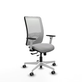 PIQUERAS Y CRESPO Silla de oficina Zulema con mecanismo Sincro/Traslack Gris claro y Blanco