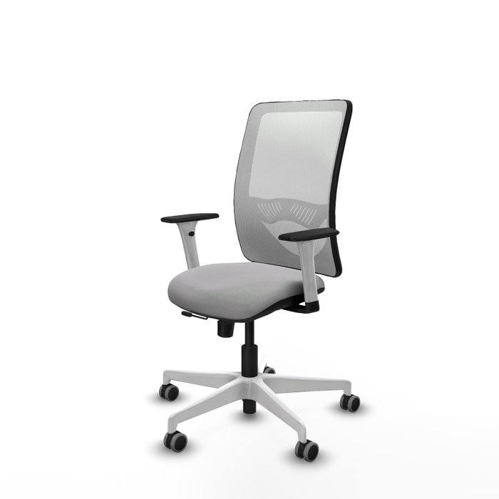 PIQUERAS Y CRESPO Silla de oficina Zulema con mecanismo Sincro/Traslack Gris claro y Blanco