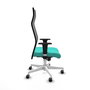 PIQUERAS Y CRESPO Sillón Albacete con mecanismo Sincro, Similpiel Turquesa y Malla Negro