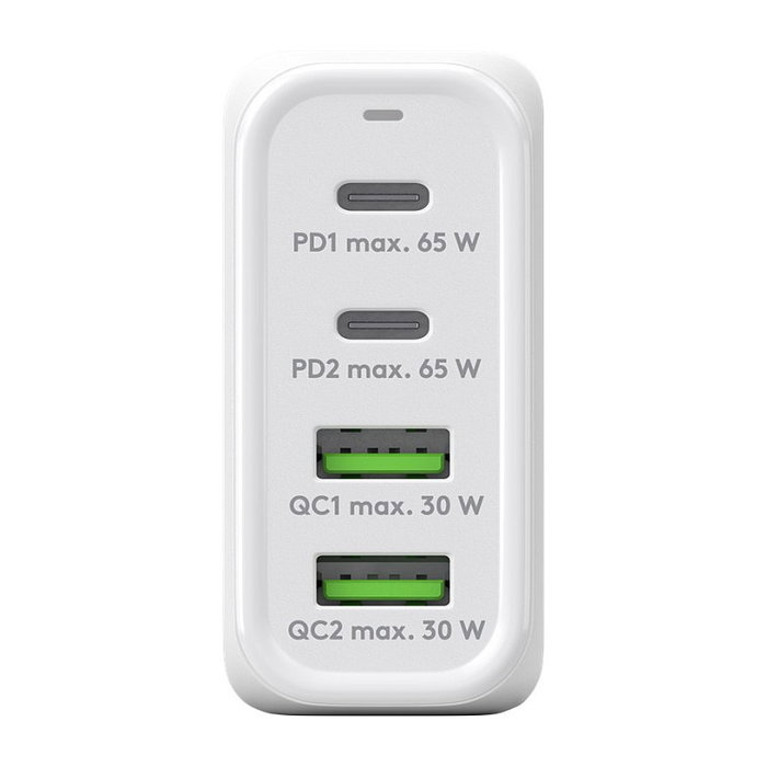 Goobay Cargador Multiport USB-C de 68W con tecnología GaN, PD y QuickCharge, Blanco