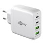 Goobay Cargador Multiport USB-C de 68W con tecnología GaN, PD y QuickCharge, Blanco