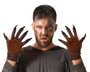 Guantes de Hombre Lobo con Uñas Largas y Pelo Sintético Marrón