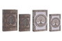 DKD Home Decor Set de 2 Cajas de Libros Árbol Vida