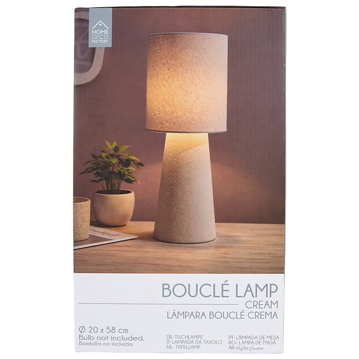 Home Deco Factory Lámpara Bouclé Crema H.58 cm Home Deco Factory Lámpara Bouclé Crema H.58 cm