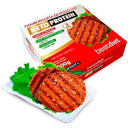 KETO PROTEIN Hamburguesas de Pollo Alta en Proteínas, Pack de 2 Unidades - Para Dieta Keto, Bajo en Grasa y Sin Azúcares Añadidos