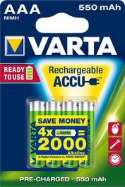 Varta Ready2Use Hr03 4Pcs Rechargeable Battery Aaa