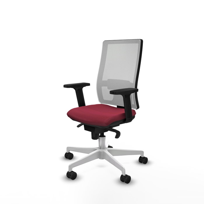 PIQUERAS Y CRESPO Silla de oficina Horna con Mecanismo Sincro, Granate y Blanco PIQUERAS Y CRESPO Silla de oficina Horna con Mecanismo Sincro, Granate y Blanco