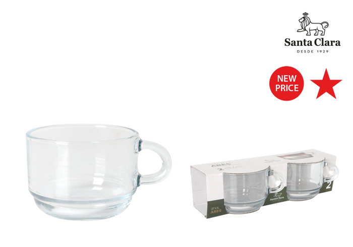 Santa Clara Set de 2 Tazas Ares 27cl para Café/Leche Santa Clara Set de 2 Tazas Ares 27cl para Café/Leche