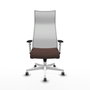 PIQUERAS Y CRESPO Sillón Albacete con Mecanismo Sincro, Similpiel Marrón Oscuro y Malla Blanco