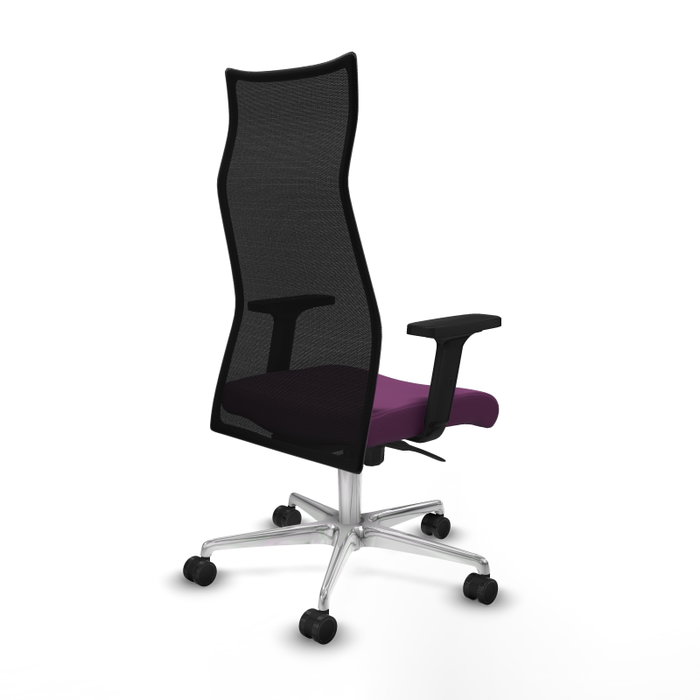 PIQUERAS Y CRESPO Sillón Albacete con Mecanismo Sincro, Similpiel Morado y Malla Negra PIQUERAS Y CRESPO Sillón Albacete con Mecanismo Sincro, Similpiel Morado y Malla Negra