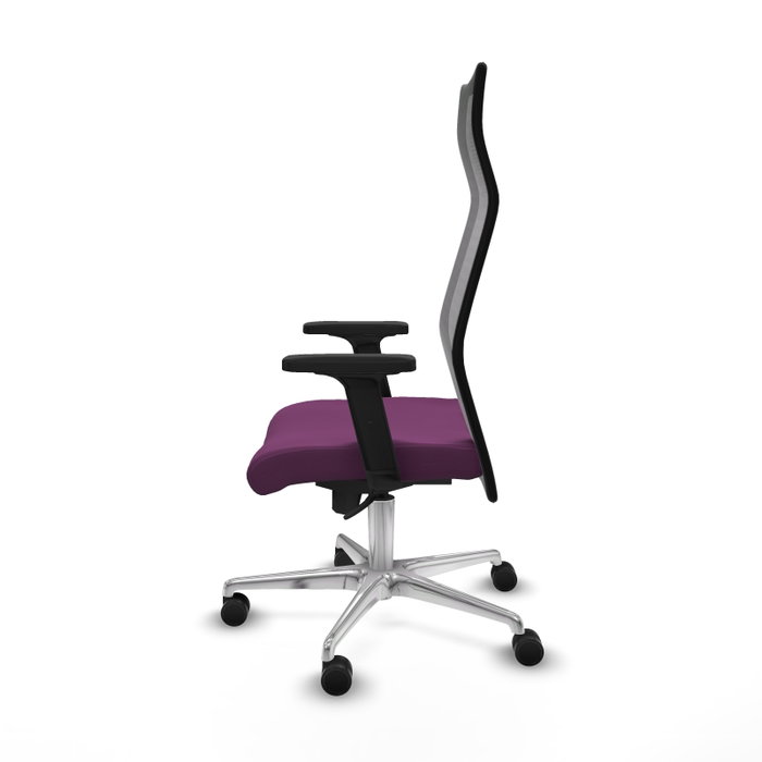 PIQUERAS Y CRESPO Sillón Albacete con Mecanismo Sincro, Similpiel Morado y Malla Negra PIQUERAS Y CRESPO Sillón Albacete con Mecanismo Sincro, Similpiel Morado y Malla Negra