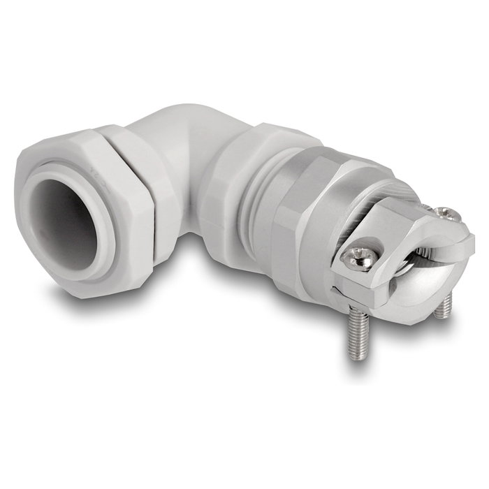DeLOCK Prensaestopas PG11 con alivio de tensión y protección de flexión 90°, Gris DeLOCK Prensaestopas PG11 con alivio de tensión y protección de flexión 90°, Gris