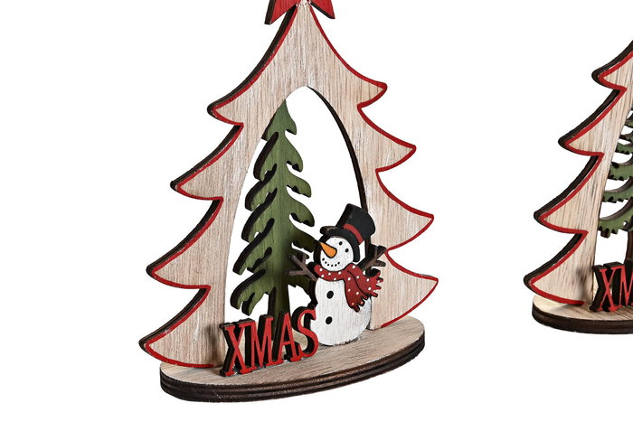 DKD Home Decor Decoración Colgante Navidad Tradicional Madera Árbol Natural Rojo Verde Blanco 6 x 18 x 14 cm (2 Unidades) DKD Home Decor Decoración Colgante Navidad Tradicional Madera Árbol Natural Rojo Verde Blanco 6 x 18 x 14 cm (2 Unidades)