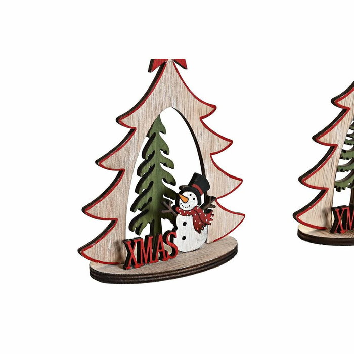 DKD Home Decor Decoración Colgante de Madera Árbol Surtido de 2 Unidades