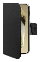 Celly WALLY Funda cartera para Samsung Galaxy S25 Ultra 5G, 6.9 pulgadas, Negro