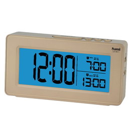 SAMI Despertador LCD con Doble Alarma, Calendario, Reloj de Sobremesa Digital, Color Oro Rosa