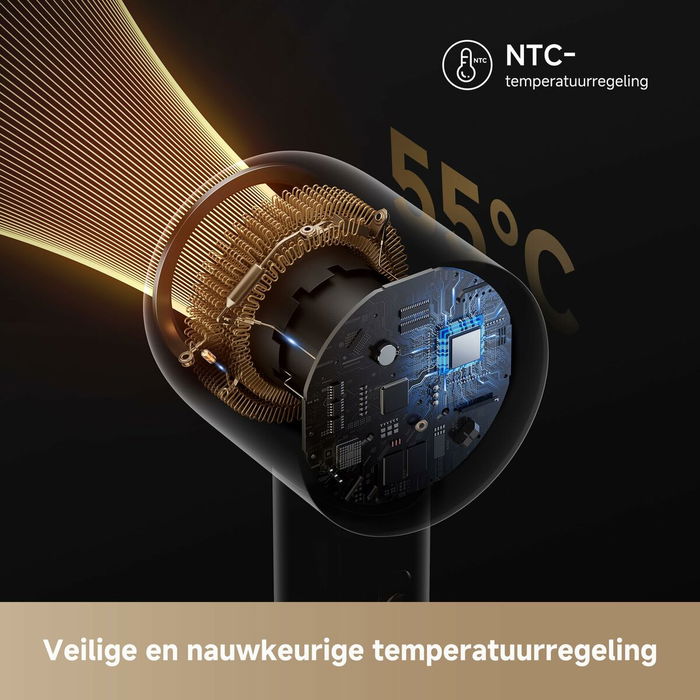 Dreame Secador de Pelo Glory Mix 1600 W Negro, Ionico, Protección Sobrecalentamiento