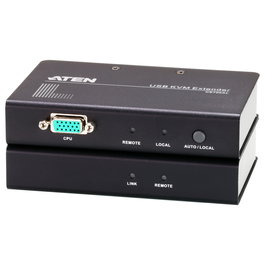 ATEN CE700A Extensor KVM por Cable Cat 5e VGA USB hasta 150 Metros Transmisor y Receptor Resoluciones hasta 1920x1200 Negro Gris
