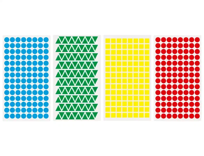 Liderpapel Gomets Figuras Geométricas Pequeñas Colores Surtidos Bolsa de 12 Hojas