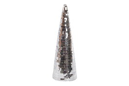 DKD Home Decor Cono Navidad Moderna Plateado 30 x 10 cm