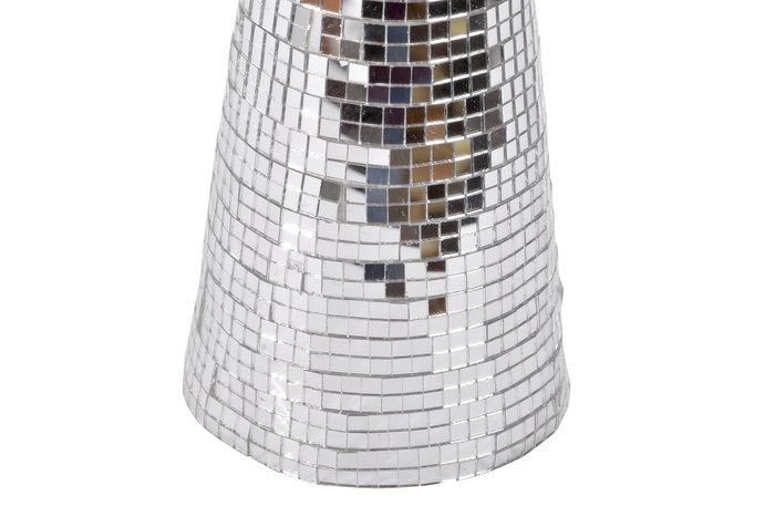 DKD Home Decor Cono Navidad Moderna Plateado 30 x 10 cm
