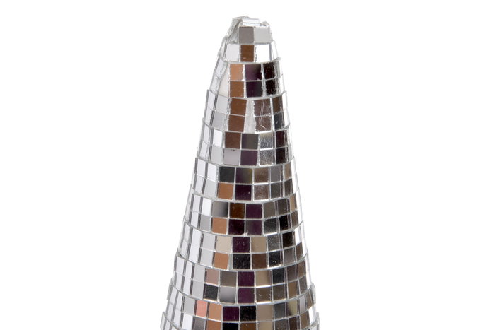 DKD Home Decor Cono Navidad Moderna Plateado 30 x 10 cm