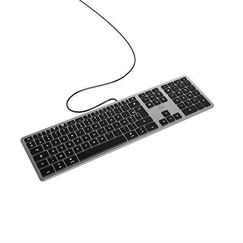MOBILITY LAB Teclado DesignTouch con Cable para MAC Space Grey QWERTY 1.5m