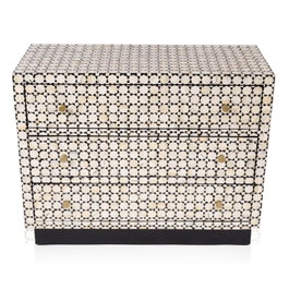 DKD Home Decor Cómoda de Mango y Hueso con Taracea
