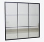 DKD Home Decor Espejo Ventana de Hierro y Cristal Negro 90x90 cm