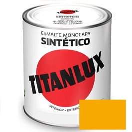 Titanlux Esmalte Sintético Amaril/Medio 750Ml 568 Titan para Acero y Superficies Metálicas de Secado Rápido