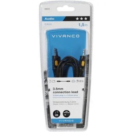Cable Audio Vivanco 46044/ Jack 3.5 Macho - Jack 3.5 Hembra/ 1.5m Cable Audio Vivanco 46044/ Jack 3.5 Macho - Jack 3.5 Hembra/ 1.5m
