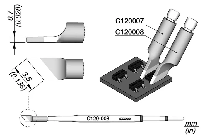 JBC TOOLS Punta de soldadura tipo espátula de 3,5 mm