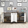 Hanah Home Consola 1612 Bohemio Nogal y Blanco Tablero Partículas Melaminado 180x80x45 cm